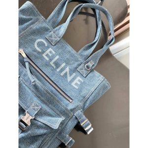 Celine multi-pockets commuter denim tote large capacity shopper handbag - 图片 8