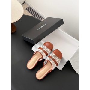 Chanel round-toe flat shoes mules outdoor sandal slipper size35-40