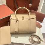 Loro Piana Sesia worker commuter briefcase laptop document handbag with padlock closure
