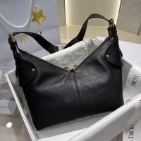 vintage Dior quilted halfmoon shoulder hobo tote underarm crikled baguette in dual size - 图片 3