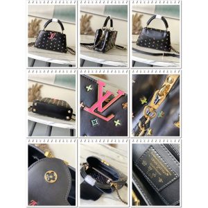 Louis Vuitton capucine bb top handle bag spacious shopper handbag with protective feet - 图片 6