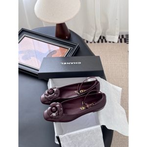 lambskin Chanel Camille ballet flat pump slip-on boat shoes size35-40