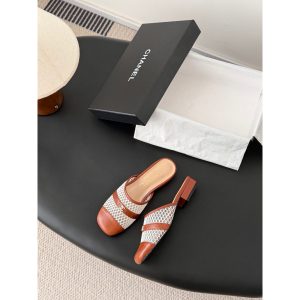 Chanel round-toe flat shoes mules outdoor sandal slipper size35-40