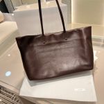 THE ROW Nuance minimalist shopper handbag travel carryall storage tote in saddle leather