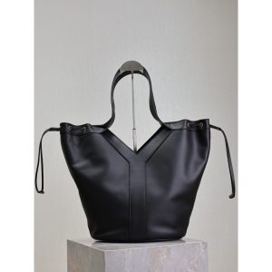 YSL Y-shape drawstring shoulder shopping tote slouchy vintage underarm hobo tote full package - 图片 8