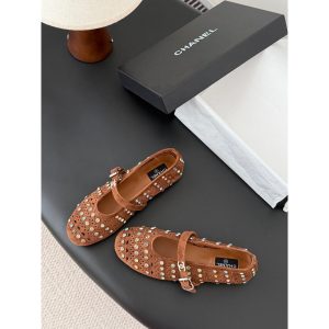 Chanel cystal-embellished Mary Jane Flat ballet pump size35-40