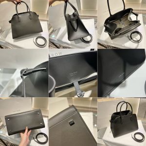 The Row Margaux 12 women's shopper handbag in box leather full boutique package - 图片 9