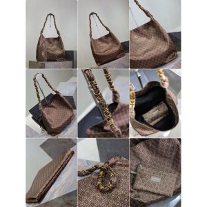 YSL Amalia large jacquard shoulder hobo tote related foldable storage handbag detatchable pouch - 图片 4