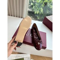 Gucci bow-detailed flat ballet boat shoes glossy capped slipon pump size35-40 - 图片 7