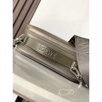 Loewe Mini double-zip Crossbody Camera smartphone Bag with jacquard wide strap - 图片 4