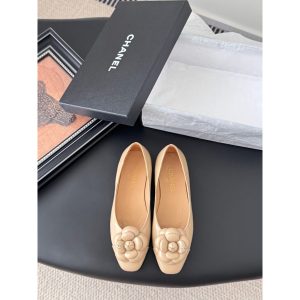 lambskin Chanel Camille ballet flat pump slip-on boat shoes size35-40