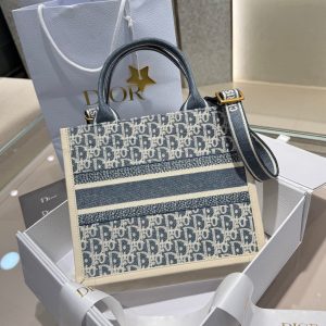 Dior jacquard small booktote travel boarding cabin luggage handbag full boutique inclusion - 图片 4