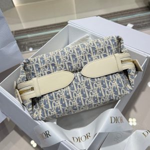 Dior D journey jacquard vintage small shoulder baguette tote - 图片 6