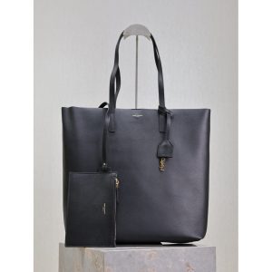 YSL chic resort beach tote minimalist open-top shoulder shopping tote in smooth calfskin - 图片 6