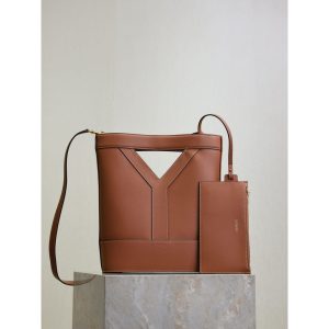 YSL small bucket shopping tote open-top daily handbag in mixed canvas and calfskin - 图片 3