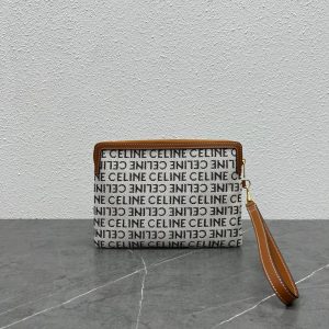 Celine canvas casual wristlet clutch versatile zipper coin pouch smartphone makeup pouch - 图片 9
