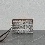 Celine canvas casual wristlet clutch versatile zipper coin pouch smartphone makeup pouch