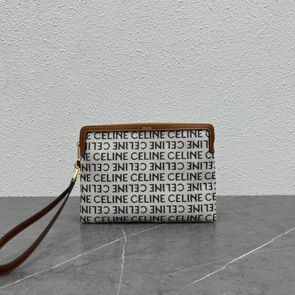 ph-11134201-820l8-mpa8gp5vysjw12.jpg Celine canvas casual wristlet clutch versatile zipper coin pouch smartphone makeup pouch - 图片 1