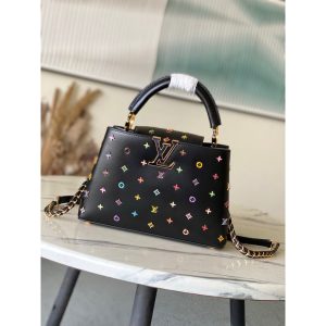 Louis Vuitton capucine bb top handle bag spacious shopper handbag with protective feet - 图片 4