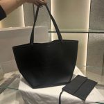 THE ROW Park Three Grained Leather Tote with Detachable Wristlet Pouch