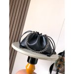 Loewe flamenco cloudy drawstring cosmetic pouch upscale cocktail party clutch with donut chain