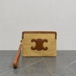 Celine canvas casual wristlet clutch versatile zipper coin pouch smartphone makeup pouch - 图片 2