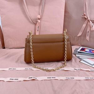MIu dual strap underarm bagutte shoulder crossbody flap messenger bag with pushlock clasp - 图片 3