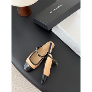 Chanel capped flat mules slide flat sandal shoes size35-40