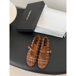 Chanel cystal-embellished Mary Jane Flat ballet pump size35-40