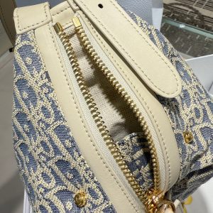 Dior D journey jacquard vintage small shoulder baguette tote - 图片 8