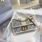Dior Montaigne 30 east-west sling chain crossbody flap messenger in jacquard fabric