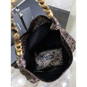 YSL Amalia large jacquard shoulder hobo tote related foldable storage handbag detatchable pouch - 图片 6