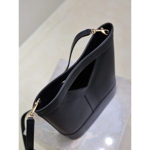 YSL small bucket shopping tote open-top daily handbag in mixed canvas and calfskin - 图片 8