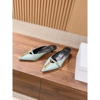 Balmain women's kitten-heel halfdrag sandal pointed casual heel mules size35-40 - 图片 3