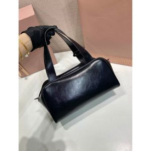 MIu vintage bowling top handle bag Boston shopper handbag tote with antique gold metalware - 图片 7