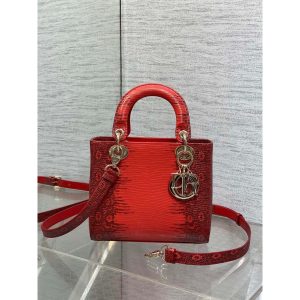Dior exotic lizard-effect mini top handle bag with structured shape - 图片 3