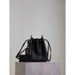 YSL canvas small drawstring buckle shoulder tote with removeable coin pouch