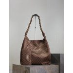 YSL Amalia large jacquard shoulder hobo tote related foldable storage handbag detatchable pouch - 图片 2