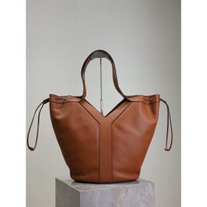 YSL Y-shape drawstring shoulder shopping tote slouchy vintage underarm hobo tote full package - 图片 6