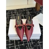 Balenciaga kitten-heel Mary Jane mules slide half drag heel sandal size35-40