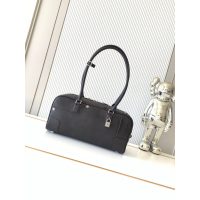 Loewe amazona 31 suede underarm baguette hobo bag gym bowling handbag with protective feet