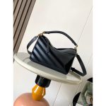 Loewe small puzzle handbag striped shoulder shopper tote in mixed material