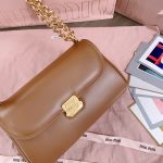 MIu dual strap underarm bagutte shoulder crossbody flap messenger bag with pushlock clasp - 图片 4
