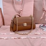 MIu dual strap underarm bagutte shoulder crossbody flap messenger bag with pushlock clasp
