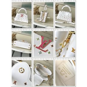 Louis Vuitton capucine bb top handle bag spacious shopper handbag with protective feet - 图片 7