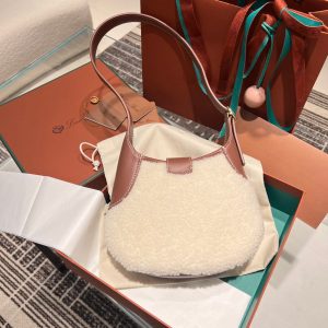 Loro Piana small Bobbin shoulder Bag halfmoon underarm hobo tote full boutique package - 图片 7