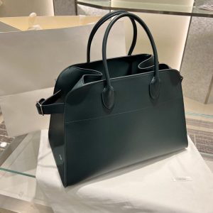 The Row Margaux 15 large capacity shopper handbag in box leather with protective feet - 图片 8