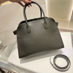 The Row Margaux 12 women's shopper handbag in box leather full boutique package