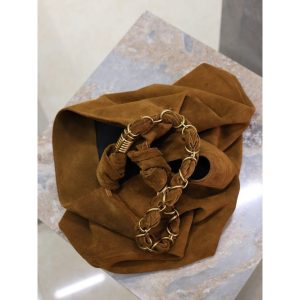 YSL suede shoulder hobo tote foldable storage bucket tote full boutique package - 图片 5