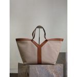 YSL Y minimalist shoulder storage tote summer resort beach tote with detachable clutch - 图片 2